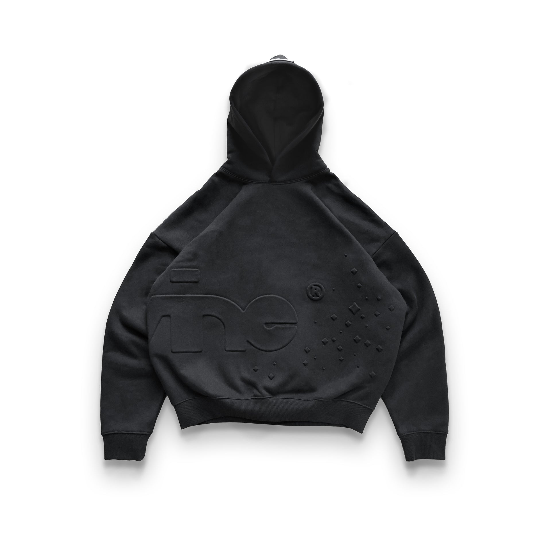 CHARCOAL EMBOSSED HOODIE