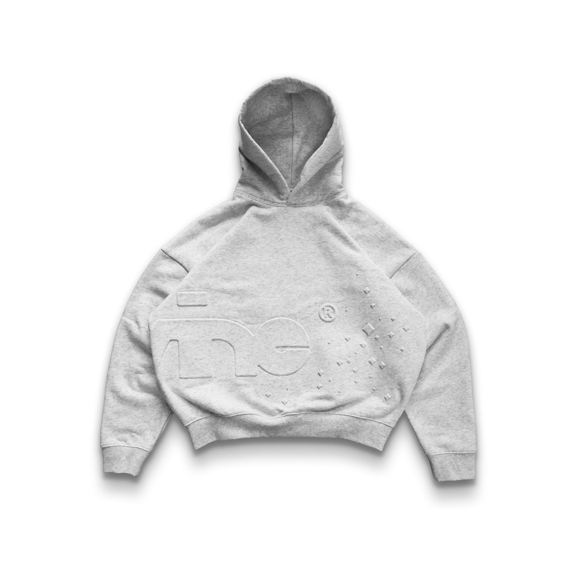 LIGHT HEATHER EMBOSSED HOODIE