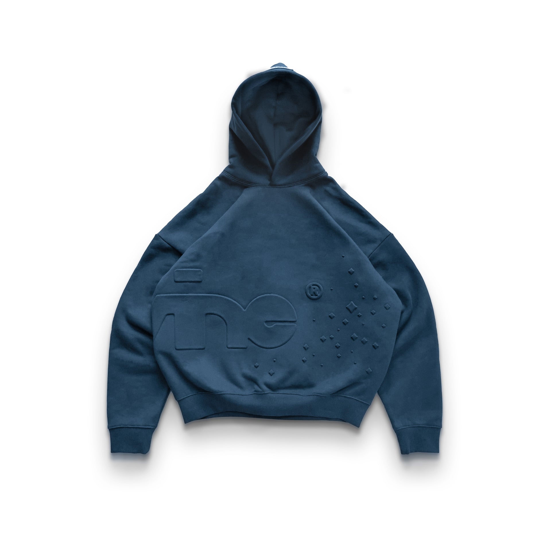 SLATE BLUE EMBOSSED HOODIE